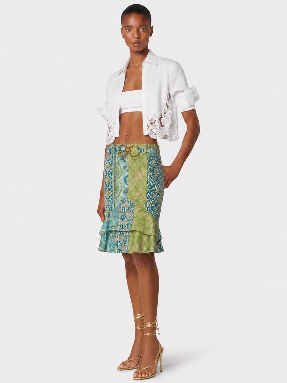NWOT Roberto Cavalli Ruffle Mermaid Skirt
